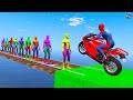 الرجل العنكبوت يعبر فوق سبايدرمان الاصفر ،سبايدرمان الخضر وسبايدرمان الملون -SPIDERMAN COLOR PARKOUR