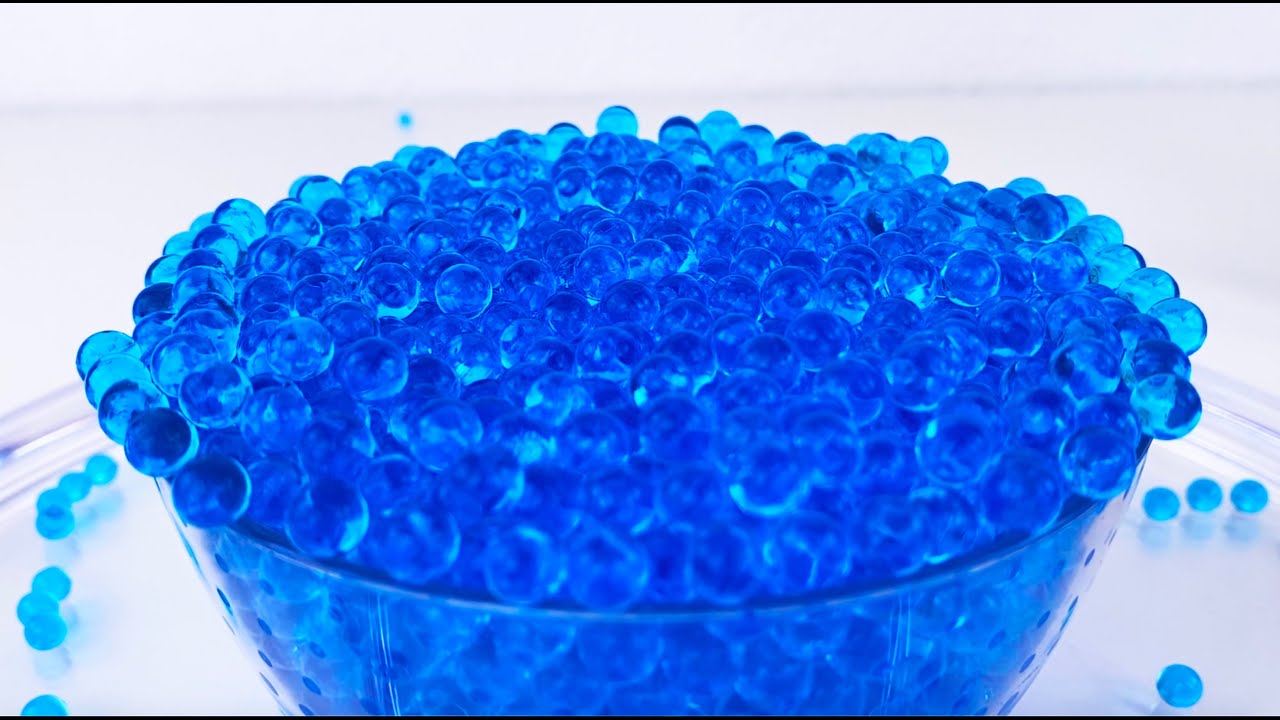 Blue water beads orbeez asmr / timelapse satisfying video YouTube