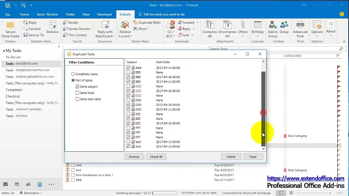 How to delete duplicate tasks in Outlook