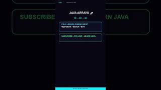 🚀 LOOPS DONE NEXT: JAVA ARRAYS!  #shorts