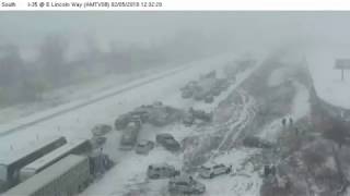 Ames, Iowa I-35 Icy Chain Reaction Crash - Feb. 5, 2018 - 2 Minute Version