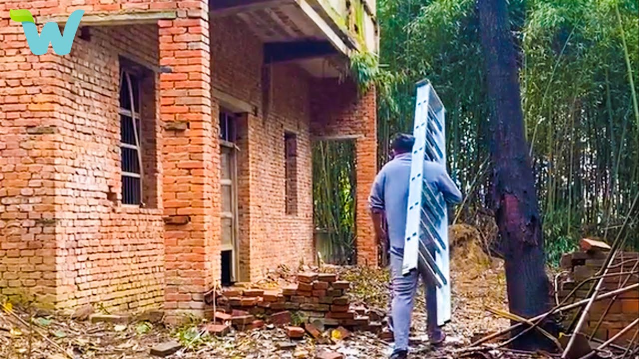 The single man renovating two old abandoned houses in the bamboo forest