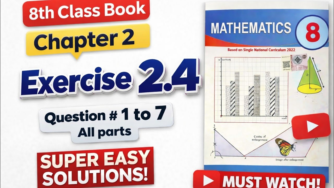 Class 8th Math New Book Chapter 2 Exercise 2.4 || Class 8 Math New Book ...