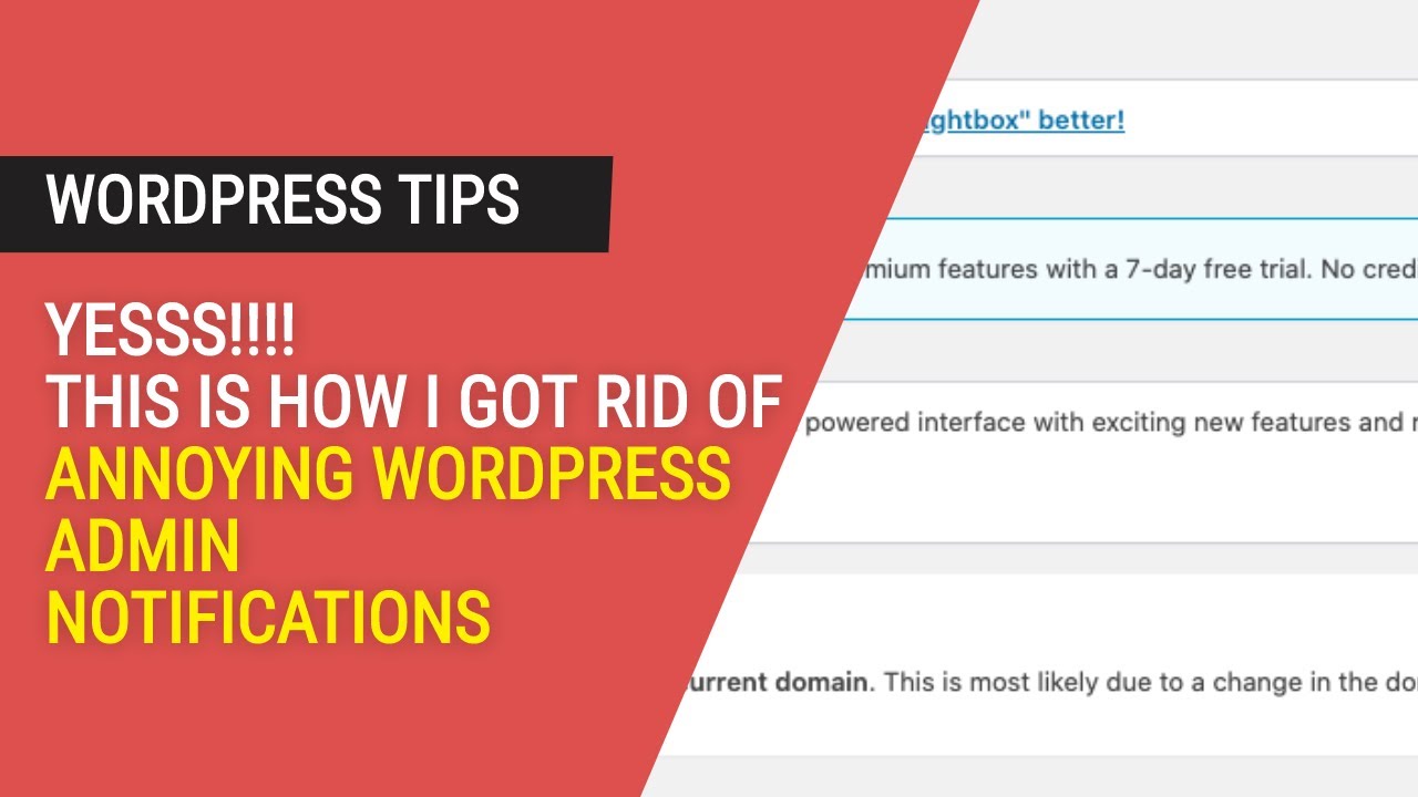 How to Hide Wordpress Admin Notifications | The Easy Method - YouTube