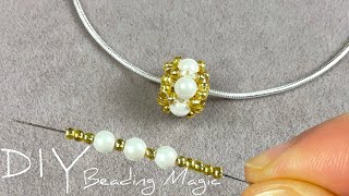 AMAZING! Easy beaded beads tutorial! Pearl beads jewelry making: Very beautiful beaded charms
