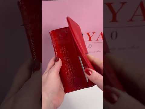 Гаманець жіночий KARYA натуральна шкіра на магнітах на 3 відділення для купюр червоний (1159-074), видео 1