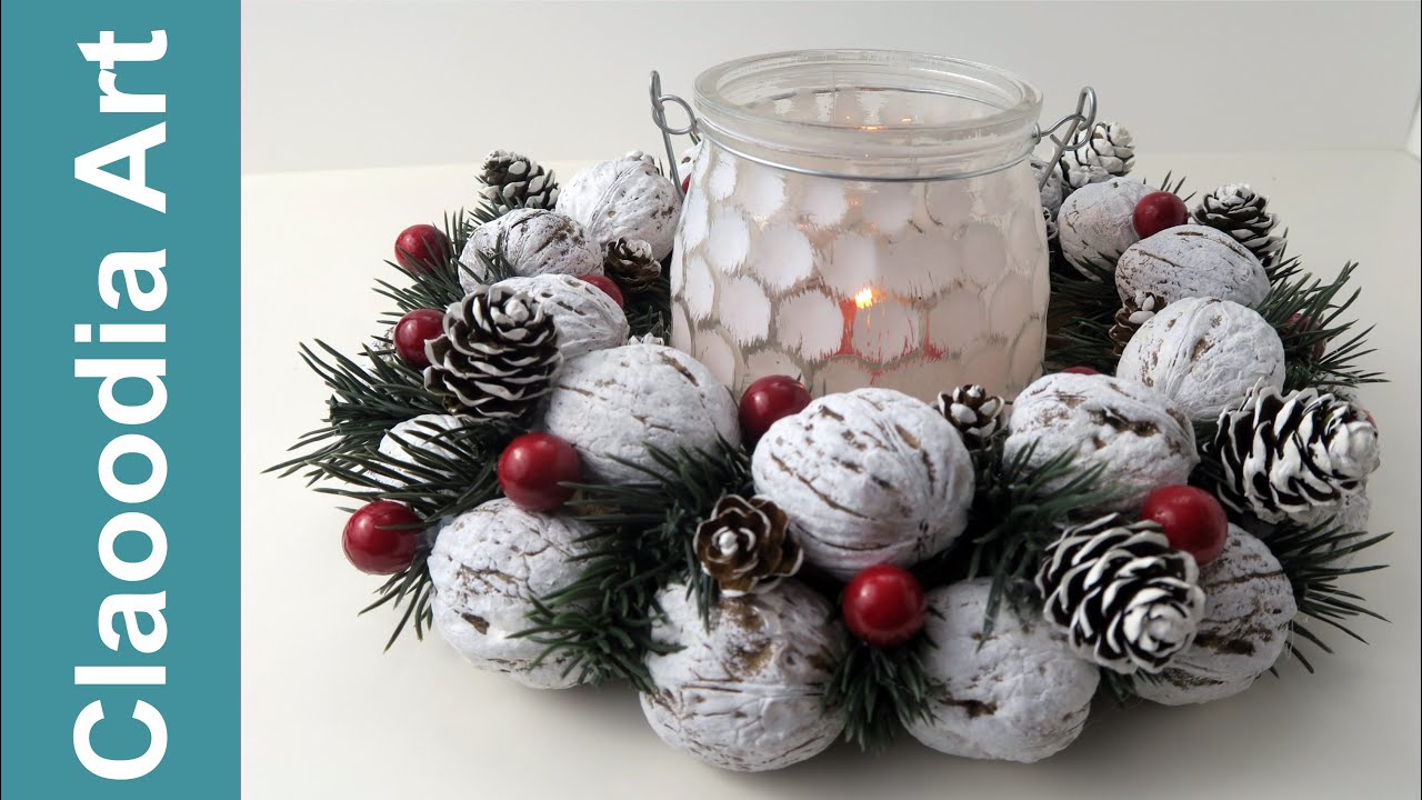 Zimowy wianek z orzechów (DIY winter wreath)