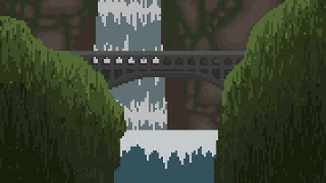 Pixel Art Waterfall