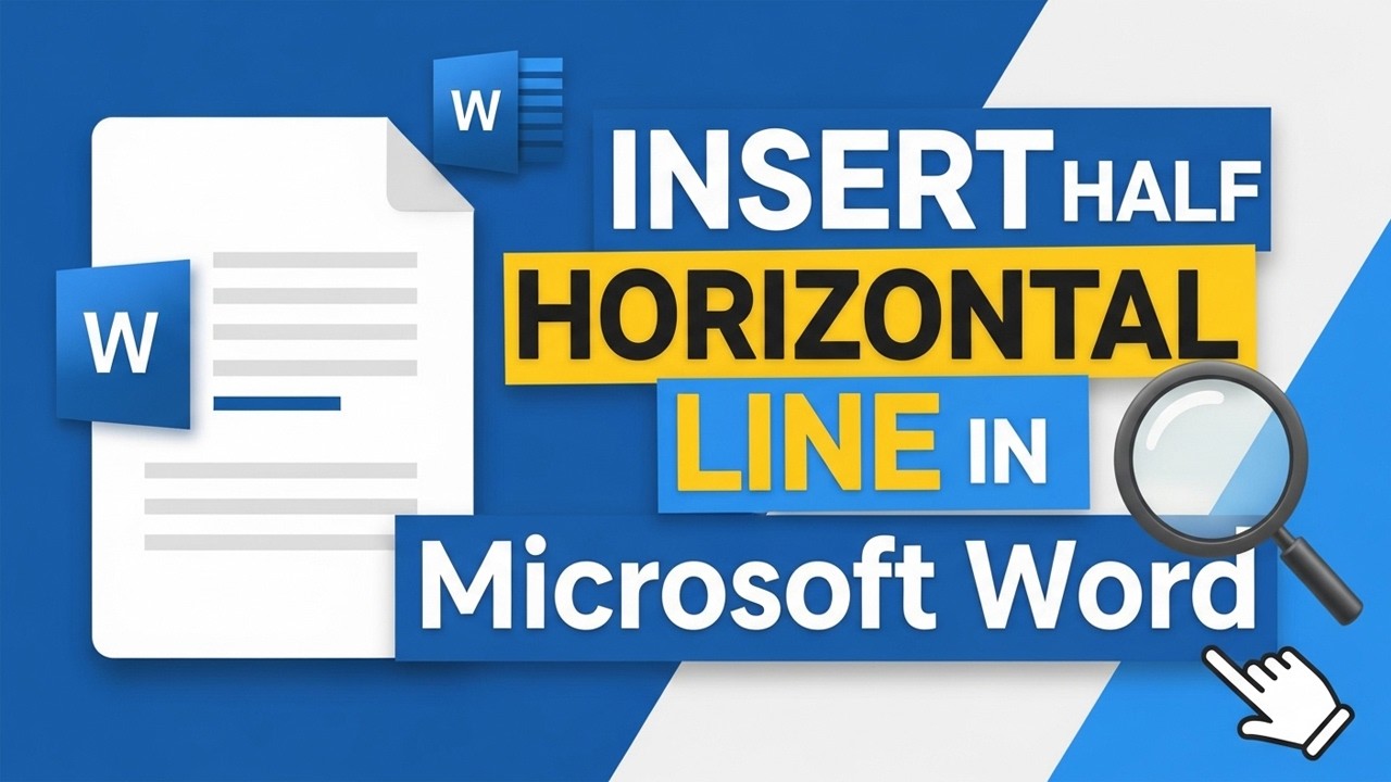 How to insert half horizontal line in word || BACK-SPACE - YouTube