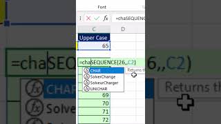 Generate Letters A to Z in Excel #Short Excel Magic Trick 16 screenshot 2