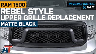 2013-2018 RAM 1500 Rebel Style Upper Grille Replacement; Matte Black Review & Install