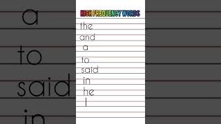 High Frequency Words Part 1 #grade1 #readingtutorial #kindergarten #preschool #english #firstgrade