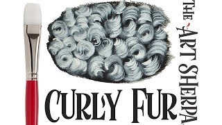 LEARN to paint CURLY FUR in Acrylic paint for Beginners  | TheArtSherpa