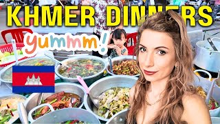 Under $1 ! Serving More Than 30 KHMER Dinners | Cambodian Street Food Siem Reap