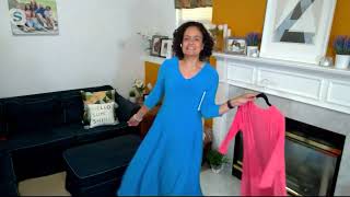 Attitudes by Renee Como Jersey 3/4 Sleeve Godet Midi Dress on QVC