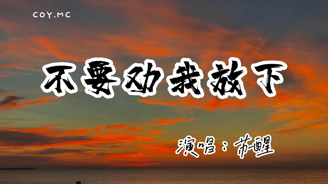 蘇醒 - 不要勸我放下『不要勸我放下 說放下」（動態歌詞/Lyrics Video/無損音質/4k）