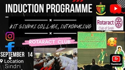 INDUCTION PROGRAMME IN BIT SINDRI 2k23.|| ROTARACT CLUB bit sindri collage#jh900vlogs #trendingvideo