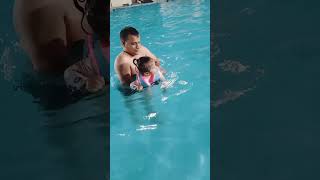 father and daughter in swimming pool..😍😘