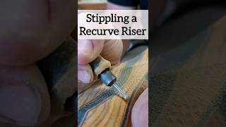 Finishing touch, stippling a traditional recurve riser #shorts