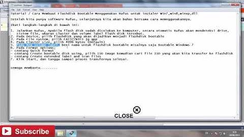 Tutorial Membuat Flashdisk Bootable Menggunakan Rufus Untuk Instal Windows 7, 8, xp, linux