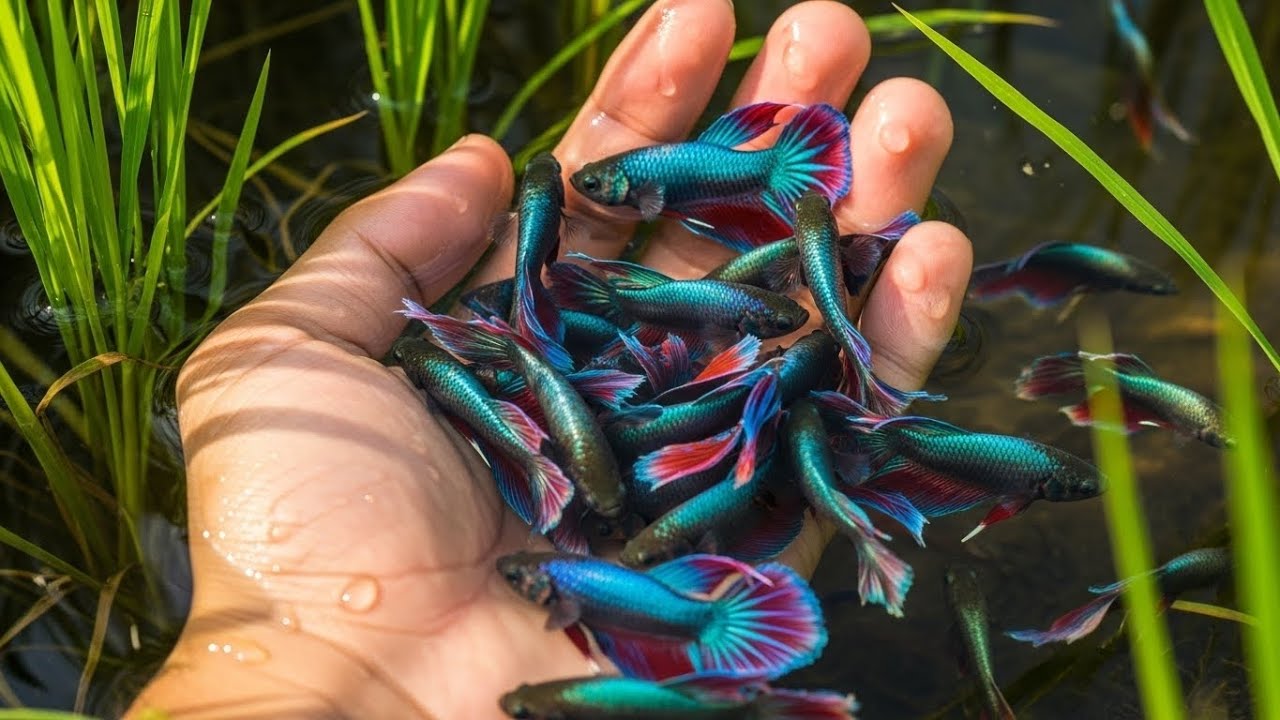 Дикие бойцовые рыбки, пойманные вручную, — настоящие чудеса природы.