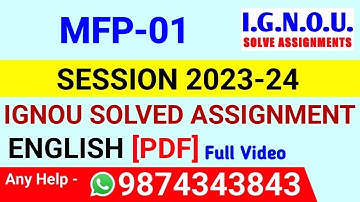 MFP 1 Solved Assignment 2023-24 English, MFP 1 Solved Assignment 23-24, MFP-01 Assignment