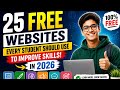 25 FREE Websites Every Student Should Use to Improve Skills in 2026 🚀 @Google @amazon @Microsoft 