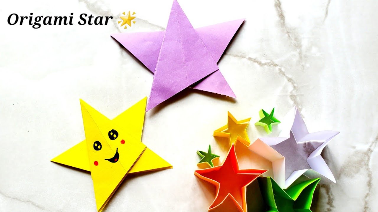How to make origami star / easy paper lucky star 🌟 YouTube