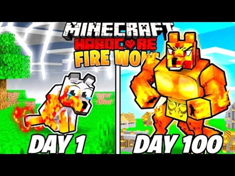 I Survived 100 Days as a FIRE WOLF HARDCORE Minecraft! (Hindi)