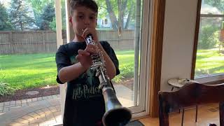 Elliott’s first day of clarinet