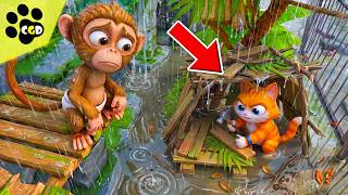Building A STORM PROOF BASE To Save BABY MONKEY! - I Am Monkey