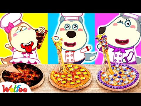 Rich vs Broke vs Giga Rich Food Challenge - Cool Kitchen Tricks | Wolfoo Family