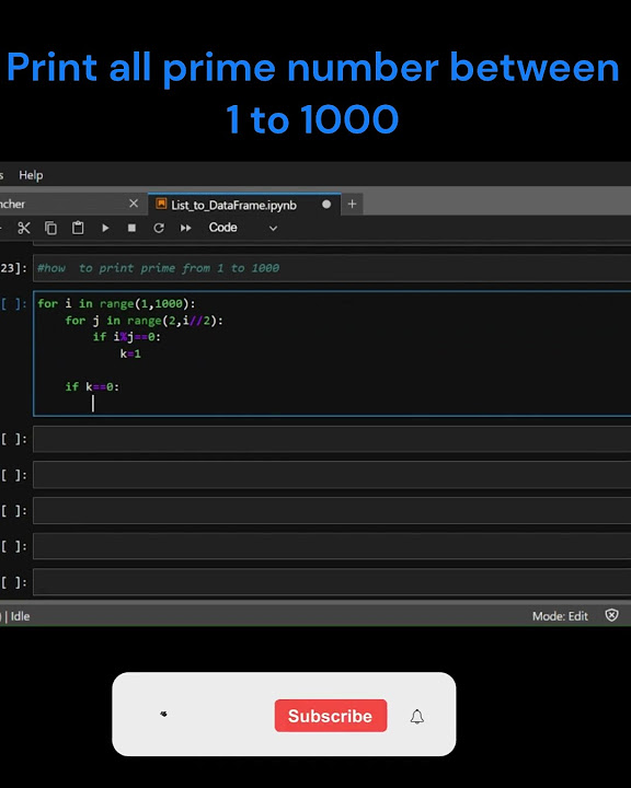 print prime number 1 to 1000 #viral #viralvideo #programming #python ...