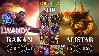 LNG lwandy Rakan vs Alistar Sup - KR Patch 10.24