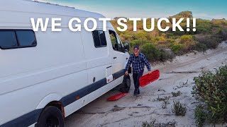 Our van got stuck in sand | Vanlife Australia | Sprinter van