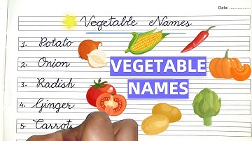 Vegetables Name In Cursive Handwriting | Cursive Writing For Beginners