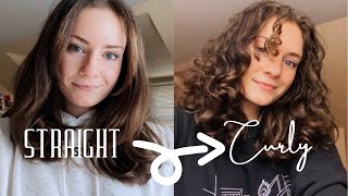 STRAIGHT TO CURLY HAIR TRANSFORMATION: First wash since haircut &amp; Olaplex application!