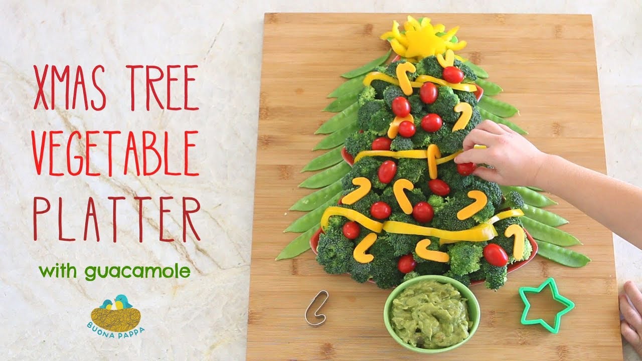 Christmas Veggie Platter with Guacamole Dip - kid friendly recipe | BuonaPappa