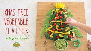 Christmas Veggie Platter with Guacamole Dip - kid friendly recipe