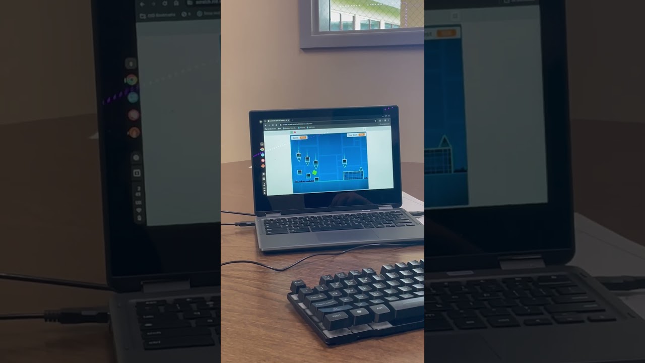 MC playing Geometry Dash Part 2 MC’S face reveal at the end