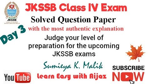 Class IV (Day 03) Solved Question Paper | Learn Easy with Aijaz