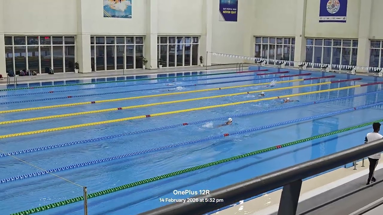 Attempt a Butterfly swimming style in Aquatic Pool Kalinga Stadium Bhubaneswar 