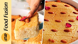 Basbousa Cake With Almonds & Coconut Recipe Food Fusion Resimi