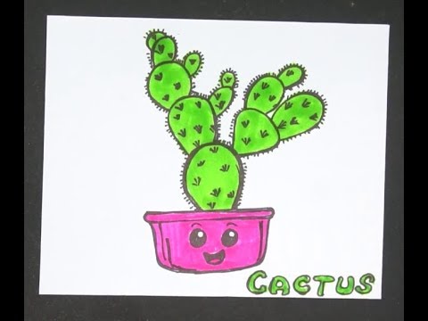 How to draw a Cactus for Kids | Cactus easy kids drawing - YouTube