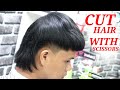 Tutorial pangkas rambut MULLET pakai gunting tanpa clipper, Cut Hair With Scissors.