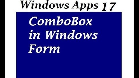 C# ComboBox in Windows Form