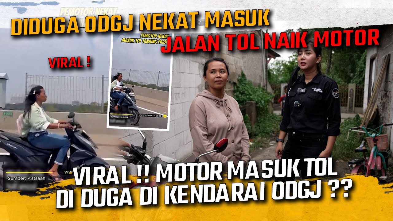 DIDUGA DEPRESI WANITA INI NAIK MOTOR MASUK KE JALAN TOL ?