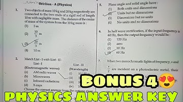 NEET 2022 ANSWER KEY PHYSICS| BONUS MCQ | SERIES Q,R,S,T| #neet2022answerkey
