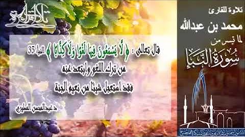 تلاوة حجازية للقارئ محمد بن عبدالله  الجبرتي سورة النبأ