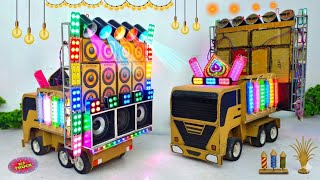 Mini Dj Setup Loading at-home with Cardboard Making Dj truck | mini dj setup | dj wala, cartoon